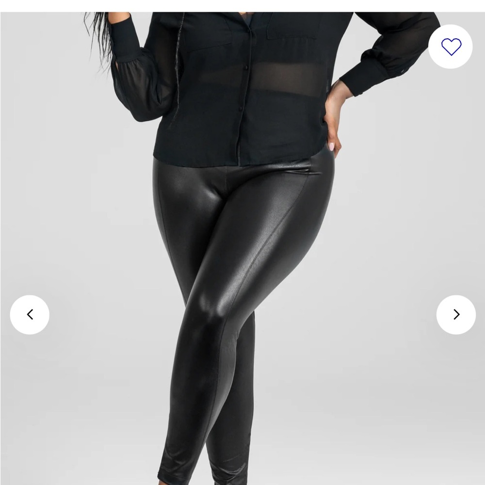 Black Vegan Leather Leggings by Honeylove nwt xl